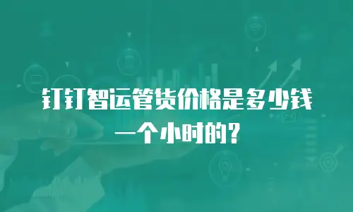 钉钉智运管货价格是多少钱一个小时的？