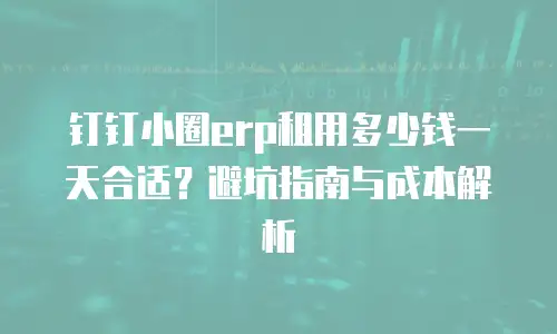 钉钉小圈erp租用多少钱一天合适？避坑指南与成本解析