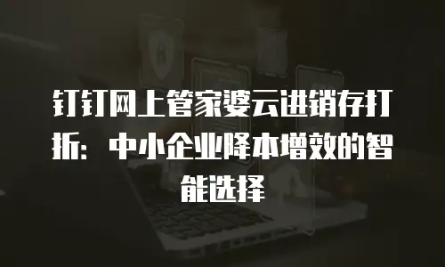 钉钉网上管家婆云进销存打折：中小企业降本增效的智能选择