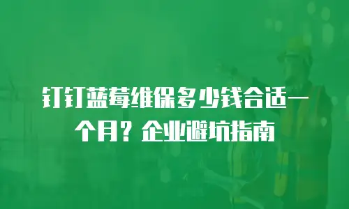 钉钉蓝莓维保多少钱合适一个月？企业避坑指南