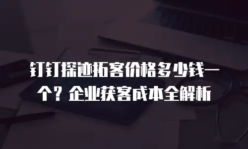 钉钉探迹拓客价格多少钱一个？企业获客成本全解析