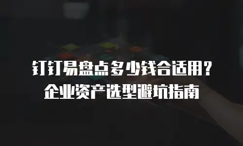 钉钉易盘点多少钱合适用？企业资产选型避坑指南