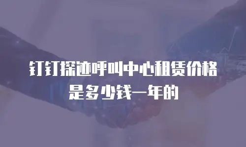 钉钉探迹呼叫中心租赁价格是多少钱一年的