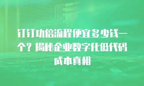 钉钉功倍流程便宜多少钱一个？揭秘企业数字化低代码成本真相