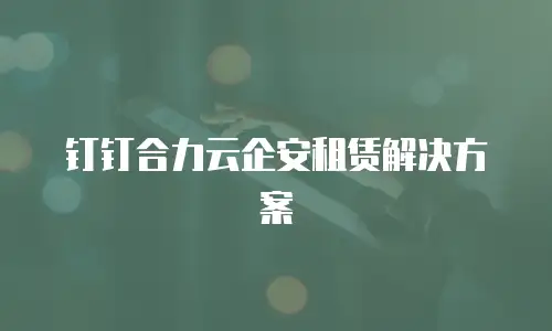 钉钉合力云企安租赁解决方案