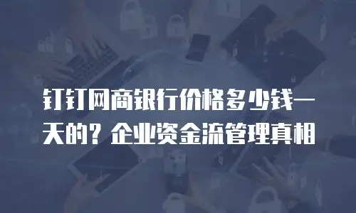 钉钉网商银行价格多少钱一天的？企业资金流管理真相