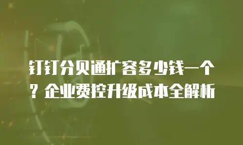钉钉分贝通扩容多少钱一个？企业费控升级成本全解析
