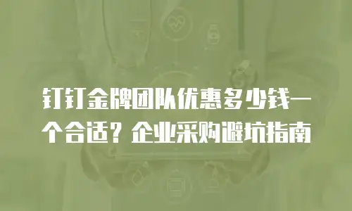 钉钉金牌团队优惠多少钱一个合适？企业采购避坑指南
