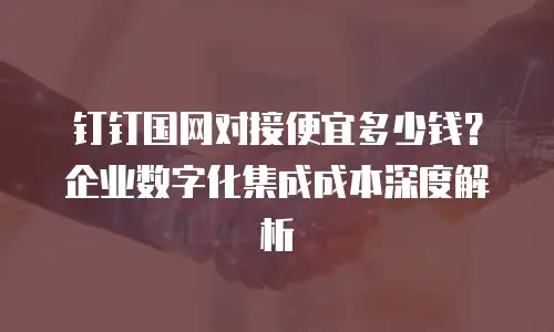 钉钉国网对接便宜多少钱？企业数字化集成成本深度解析