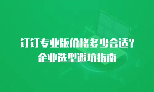 钉钉专业版价格多少合适？企业选型避坑指南