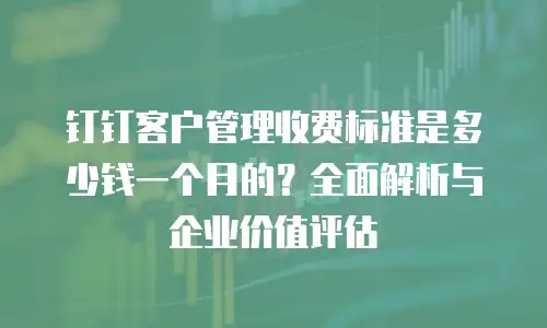 钉钉客户管理收费标准是多少钱一个月的？全面解析与企业价值评估