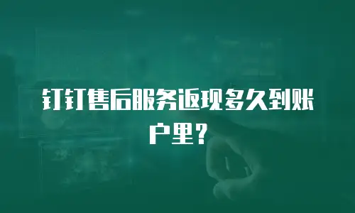 钉钉售后服务返现多久到账户里？