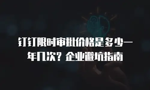 钉钉限时审批价格是多少一年几次？企业避坑指南