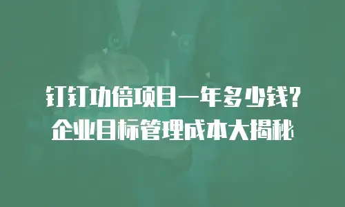 钉钉功倍项目一年多少钱？企业目标管理成本大揭秘