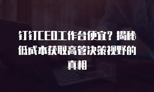 钉钉CEO工作台便宜？揭秘低成本获取高管决策视野的真相