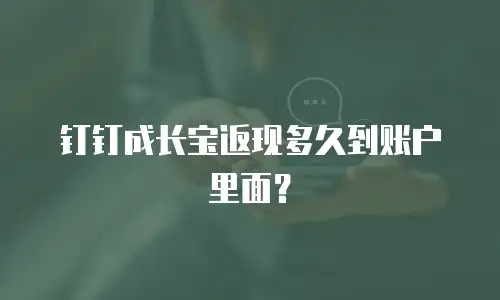钉钉成长宝返现多久到账户里面？