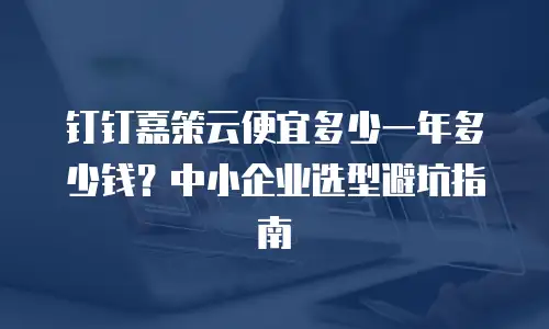 钉钉嘉策云便宜多少一年多少钱？中小企业选型避坑指南