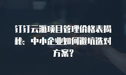 钉钉云派项目管理价格表揭秘：中小企业如何避坑选对方案？