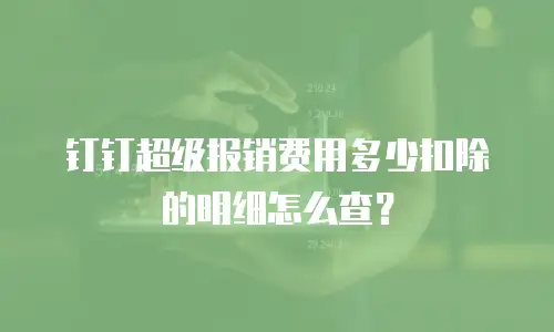 钉钉超级报销费用多少扣除的明细怎么查？