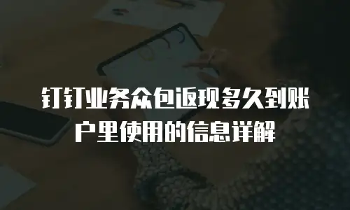 钉钉业务众包返现多久到账户里使用的信息详解