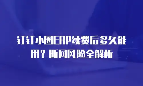 钉钉小圈ERP续费后多久能用？断网风险全解析