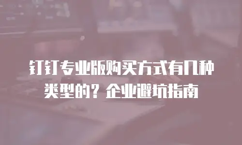 钉钉专业版购买方式有几种类型的？企业避坑指南