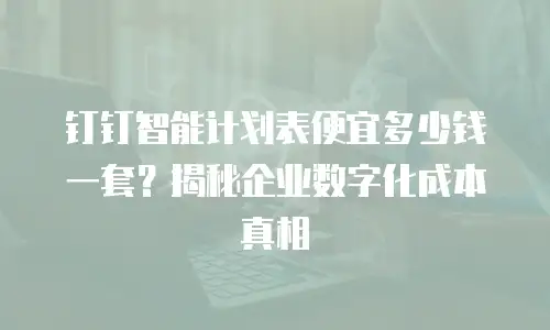 钉钉智能计划表便宜多少钱一套？揭秘企业数字化成本真相