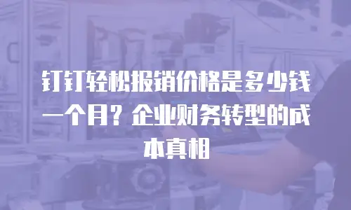 钉钉轻松报销价格是多少钱一个月？企业财务转型的成本真相