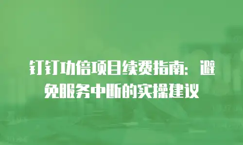 钉钉功倍项目续费指南：避免服务中断的实操建议