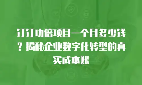 钉钉功倍项目一个月多少钱？揭秘企业数字化转型的真实成本账