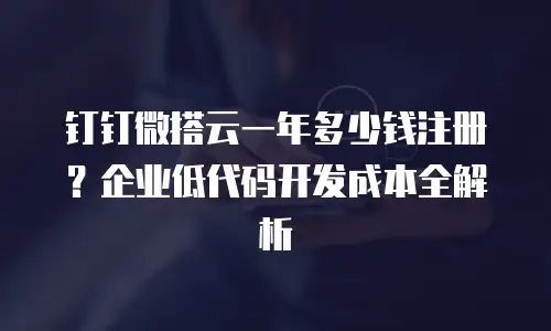 钉钉微搭云一年多少钱注册？企业低代码开发成本全解析