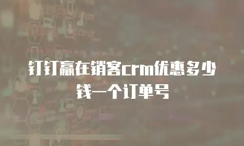 钉钉赢在销客crm优惠多少钱一个订单号