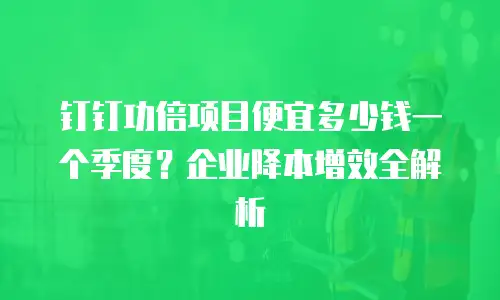 钉钉功倍项目便宜多少钱一个季度？企业降本增效全解析