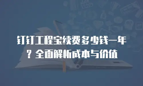 钉钉工程宝续费多少钱一年？全面解析成本与价值