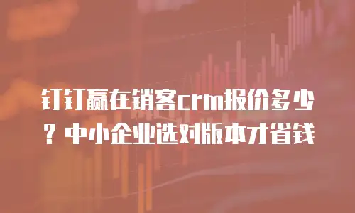 钉钉赢在销客crm报价多少？中小企业选对版本才省钱