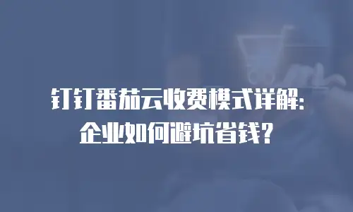 钉钉番茄云收费模式详解：企业如何避坑省钱？