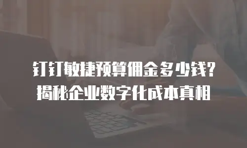 钉钉敏捷预算佣金多少钱？揭秘企业数字化成本真相