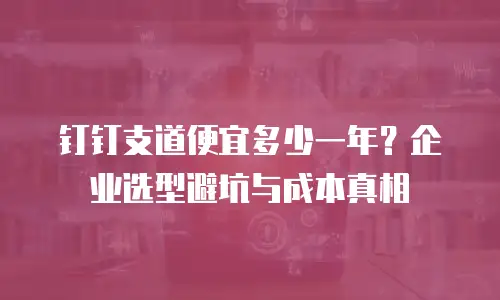 钉钉支道便宜多少一年？企业选型避坑与成本真相