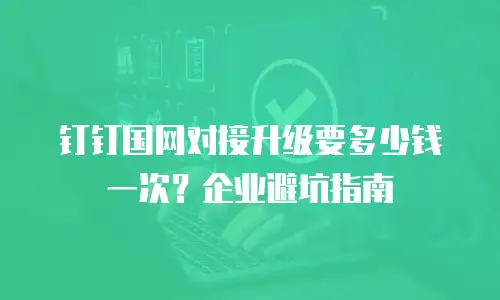钉钉国网对接升级要多少钱一次？企业避坑指南