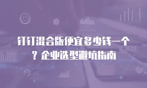 钉钉混合版便宜多少钱一个？企业选型避坑指南