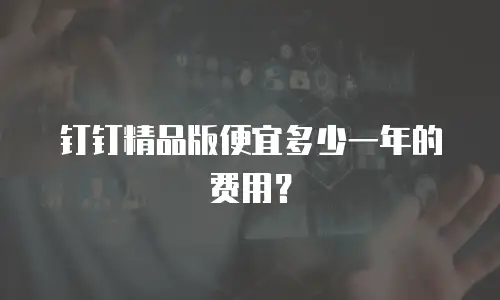 钉钉精品版便宜多少一年的费用？