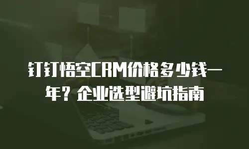 钉钉悟空CRM价格多少钱一年？企业选型避坑指南
