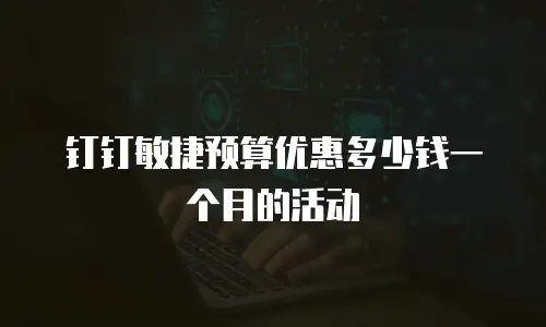 钉钉敏捷预算优惠多少钱一个月的活动