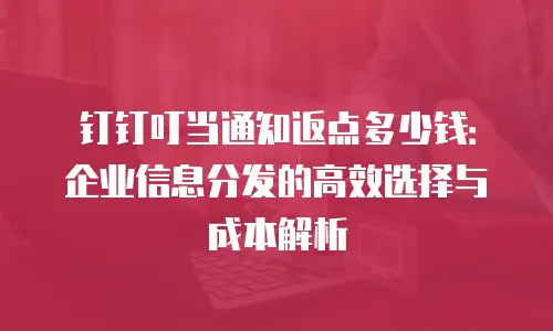 钉钉叮当通知返点多少钱：企业信息分发的高效选择与成本解析