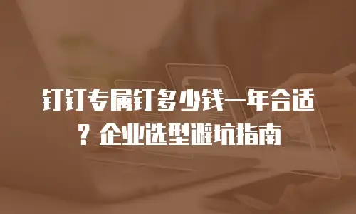 钉钉专属钉多少钱一年合适？企业选型避坑指南