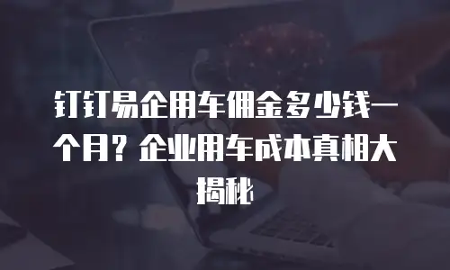 钉钉易企用车佣金多少钱一个月？企业用车成本真相大揭秘