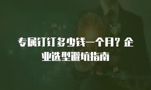 专属钉钉多少钱一个月？企业选型避坑指南