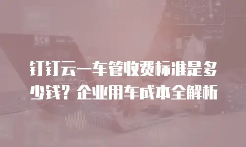 钉钉云一车管收费标准是多少钱？企业用车成本全解析