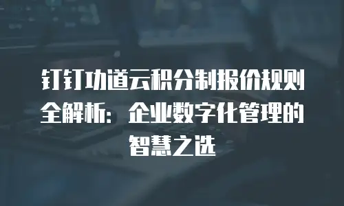 钉钉功道云积分制报价规则全解析：企业数字化管理的智慧之选