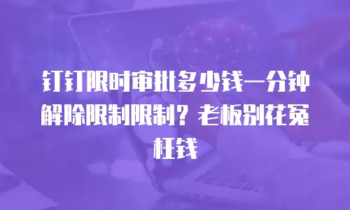 钉钉限时审批多少钱一分钟解除限制限制？老板别花冤枉钱